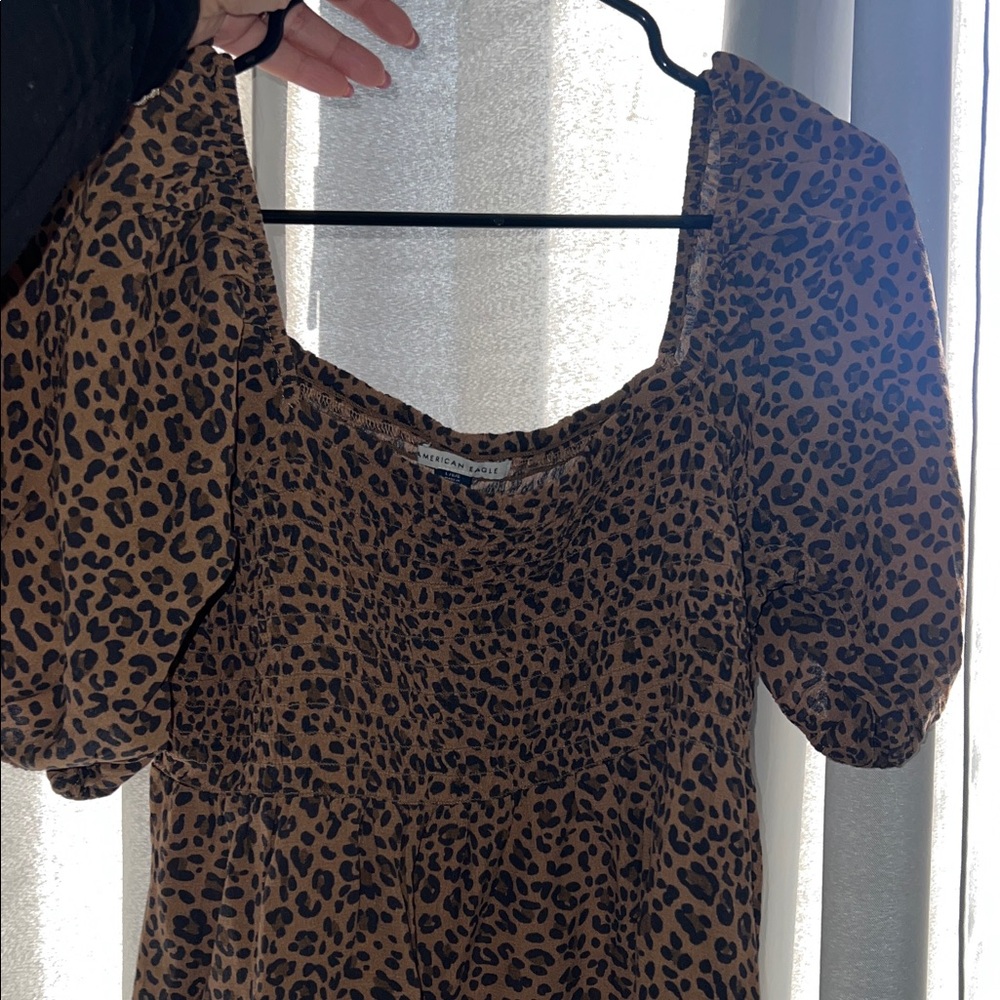American Eagle Brown Leopard Dress